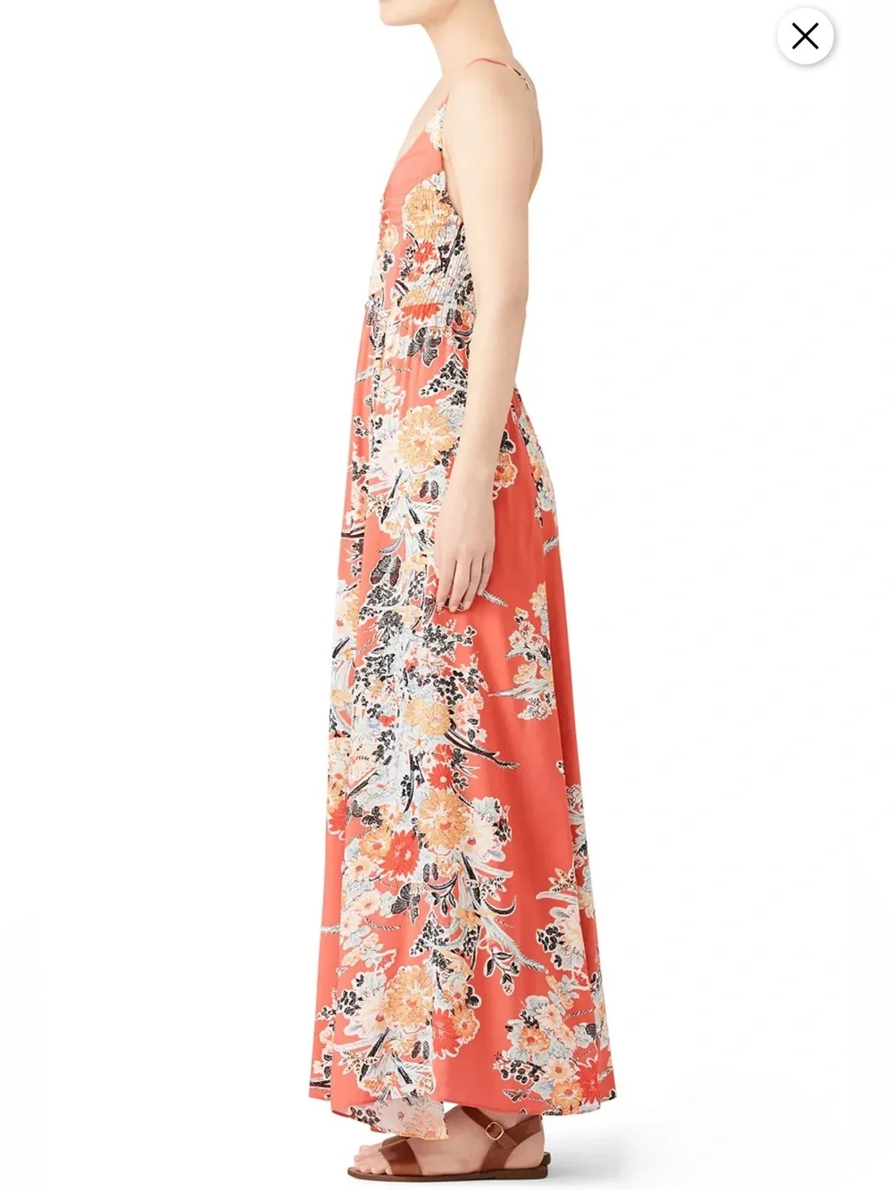 Free People Through The Vine Feminine Mixed Floral Print Flowy Maxi Dress• Small